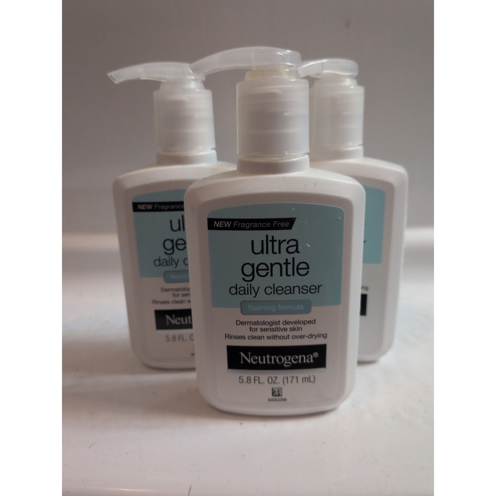 3 pack Neutrogena Ultra Gentle Daily Cleanser Foaming Facial Cleanser 5.8 oz ea.